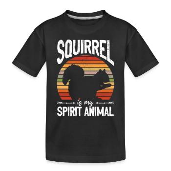 Squirrel is my spirit - Kids' Premium Organic T-Shirt - black - Front
