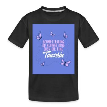 Schmetterling du kleines Ding - Kinder Premium Bio T-Shirt - Schwarz - Vorne