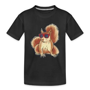 Écureuil avec lunettes de soleil Écureuil cool - T-shirt bio Premium Enfant - noir - Devant