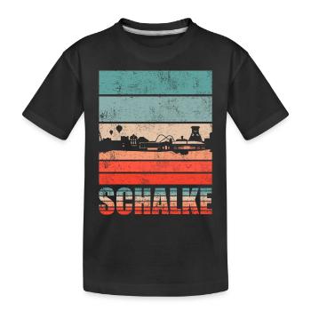 Schalke Skyline Fan Schalke Fanartikel - Kinder Premium Bio T-Shirt - Schwarz - Vorne