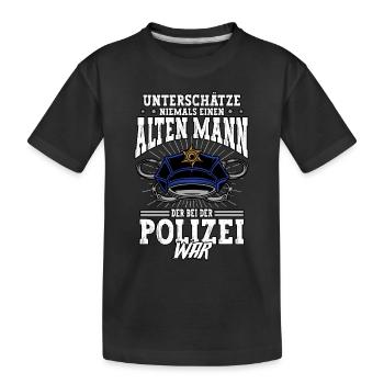 Polizist Polizei Rente Pension - Kinder Premium Bio T-Shirt - Schwarz - Vorne