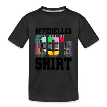 80er Jahre Offizielles 80s - Kinder Premium Bio T-Shirt - Schwarz - Vorne