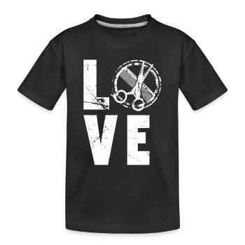 Coiffeur d’amour - T-shirt bio Premium Enfant - noir - Devant