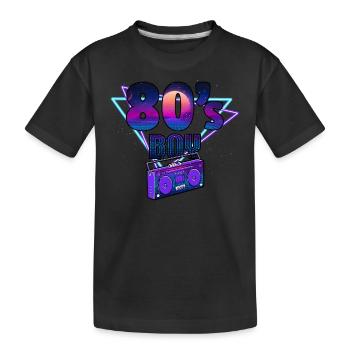 80s 80s Men - Kids' Premium Organic T-Shirt - black - Front
