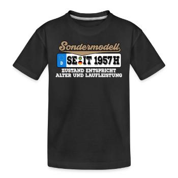 1957 Kennzeichen Geburtstag - Kinder Premium Bio T-Shirt - Schwarz - Vorne