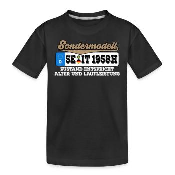 1958 Kennzeichen Geburtstag - Kinder Premium Bio T-Shirt - Schwarz - Vorne