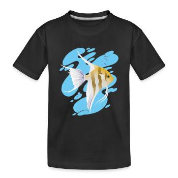 Cool AngelFish Aquarium Mer Récif corallien Océan - T-shirt bio Premium Enfant - noir - Devant