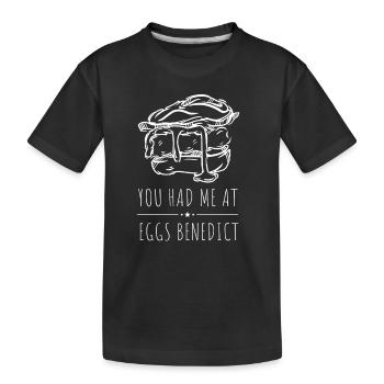Oeufs Bénédicte Omelettee Petit Déjeuner Brunch - T-shirt bio Premium Enfant - noir - Devant
