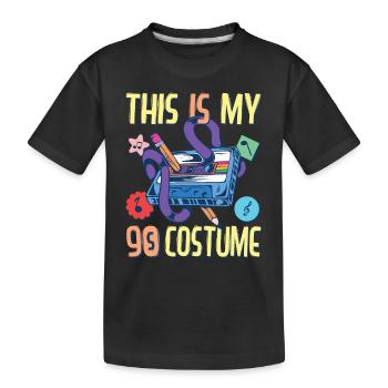 90er Jahre Outfit Party 90's Motto Neunziger 1990 - Kinder Premium Bio T-Shirt - Schwarz - Vorne