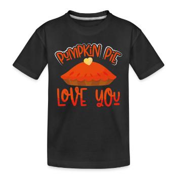 Kürbiskuchen Liebe Dich - Kinder Premium Bio T-Shirt - Schwarz - Vorne