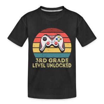 Zurück zur Schule Videospieler 3. Klasse - Kinder Premium Bio T-Shirt - Schwarz - Vorne