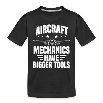 Les mécaniciens d’aéronefs ont de plus gros outils pour l’aviation - T-shirt bio Premium Enfant - noir - Devant