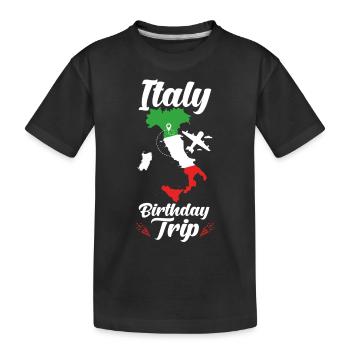 Italien Geburtstagsreise Italien - Kinder Premium Bio T-Shirt - Schwarz - Vorne