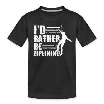 Je préfère être en tyrolienne Seilrutsche Sport Zipline - T-shirt bio Premium Enfant - noir - Devant