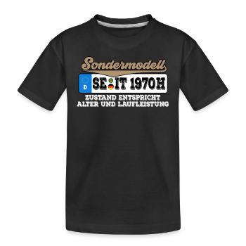 1970 Kennzeichen Geburtstag - Kinder Premium Bio T-Shirt - Schwarz - Vorne