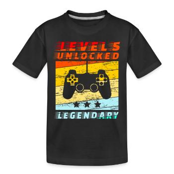 5. Geburtstag Level 5 unlocked - Kinder Premium Bio T-Shirt - Schwarz - Vorne