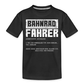 Bahnradfahrer Bahnrad Geschenk - Kinder Premium Bio T-Shirt - Schwarz - Vorne