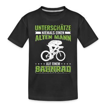 Bahnrad Mann Männer Sport | Bahnrad Bahnradsport - Kinder Premium Bio T-Shirt - Schwarz - Vorne