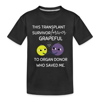 Receveur d’organe survivant d’une greffe Merci - T-shirt bio Premium Enfant - noir - Devant