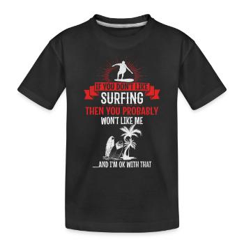 Si vous n’aimez pas le surf, vous m’aimez - T-shirt bio Premium Enfant - noir - Devant