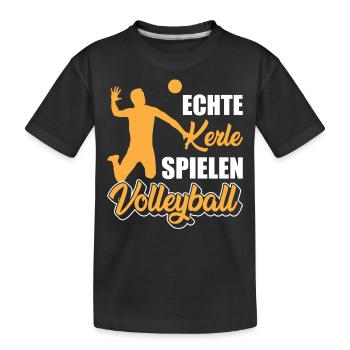 Beachvolleyball | Echte Kerle spielen Volleyball - Kinder Premium Bio T-Shirt - Schwarz - Vorne