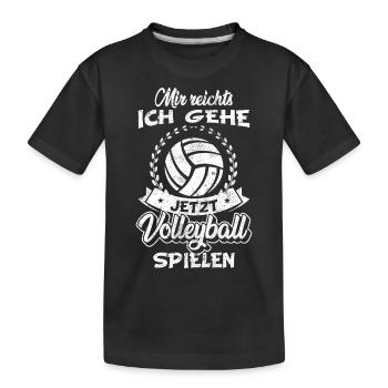 Beachvolleyball Volleyball Beach-Volleyball - Kinder Premium Bio T-Shirt - Schwarz - Vorne