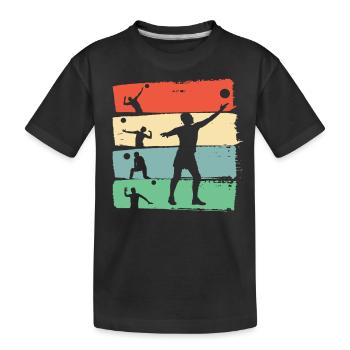 Beachvolleyball Ballsport Volleyball Retro - Kinder Premium Bio T-Shirt - Schwarz - Vorne
