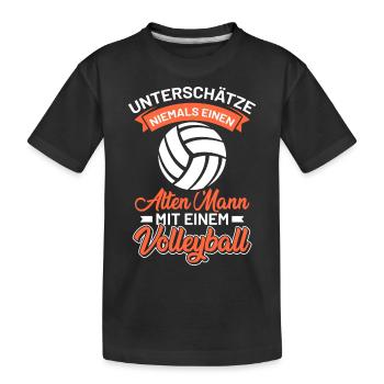 Beachvolleyball - Kinder Premium Bio T-Shirt - Schwarz - Vorne