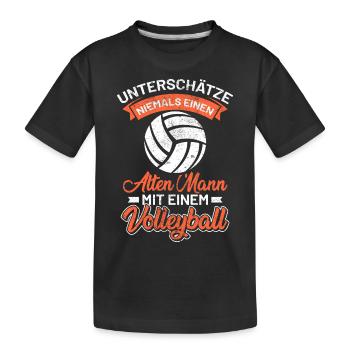 Beachvolleyball - Kinder Premium Bio T-Shirt - Schwarz - Vorne