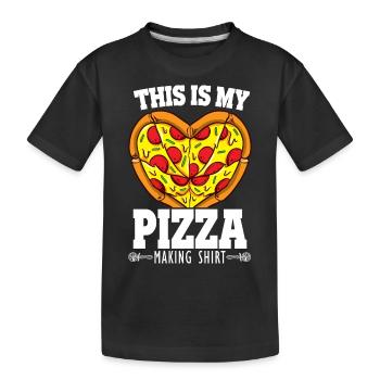 Das ist mein Pizza Making Shirt Funny Pizza Chef - Kinder Premium Bio T-Shirt - Schwarz - Vorne