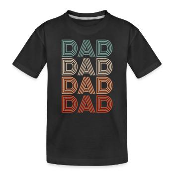 Father Of Four Children Father Day Daddy Papa - Kids' Premium Organic T-Shirt - black - Front
