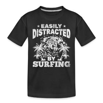 Surfen, Wassersurfen, Surfer, lässt sich leicht - Kinder Premium Bio T-Shirt - Schwarz - Vorne