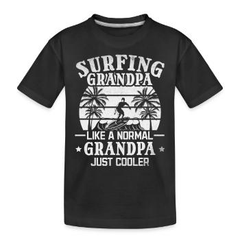 Opa surft Opa wie ein normaler Opa, einfach cooler - Kinder Premium Bio T-Shirt - Schwarz - Vorne