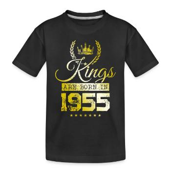 les rois naissent en 1955 - T-shirt bio Premium Enfant - noir - Devant