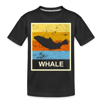 Cadeau rétro baleine Créatures marines Baleines - T-shirt bio Premium Enfant - noir - Devant