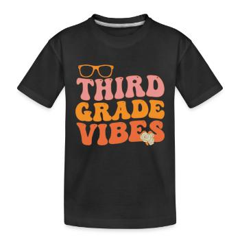 Third Grade Vibes - 3rd Grade Team Retro 1. Tag - Kinder Premium Bio T-Shirt - Schwarz - Vorne