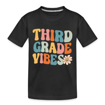 Third Grade Vibes - 3rd Grade Team Retro 1. Tag - Kinder Premium Bio T-Shirt - Schwarz - Vorne