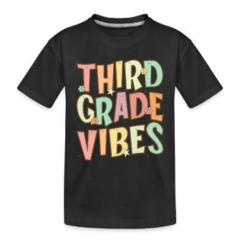 Third Grade Vibes - 3rd Grade Team Retro 1. Tag - Kinder Premium Bio T-Shirt - Schwarz - Vorne