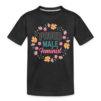 Stolzer Männlicher Feminist Feminismus Frauen - Kinder Premium Bio T-Shirt - Schwarz - Vorne