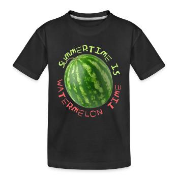 Melon, watermelon, funny saying Summertime - Kids' Premium Organic T-Shirt - black - Front