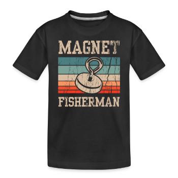 Magnetfischer Magnet Magnetfischen - Kinder Premium Bio T-Shirt - Schwarz - Vorne