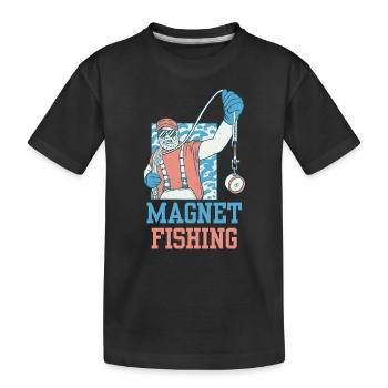 Magnetfischen Magnet Magnetfischer - Kinder Premium Bio T-Shirt - Schwarz - Vorne