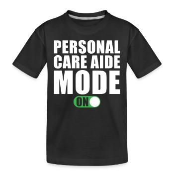 Pflegehelfer Modus An - Kinder Premium Bio T-Shirt - Schwarz - Vorne