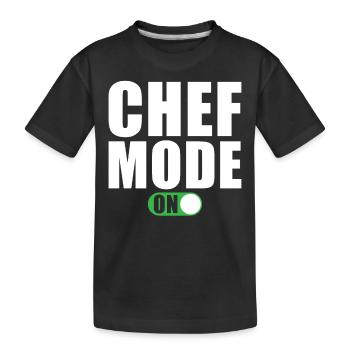 Chefkoch Modus Ein - Kinder Premium Bio T-Shirt - Schwarz - Vorne