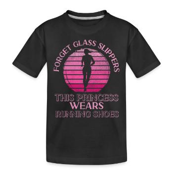Running Runner Half Marathon Girl - Kids' Premium Organic T-Shirt - black - Front