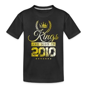 kings are born 2010 - Kids' Premium Organic T-Shirt - black - Front