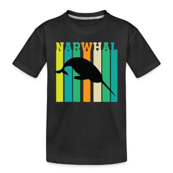 Narwal - Kinder Premium Bio T-Shirt - Schwarz - Vorne
