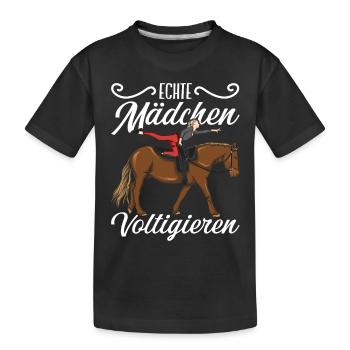 Voltigieren - Kinder Premium Bio T-Shirt - Schwarz - Vorne