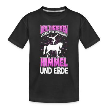 Voltigieren - Kinder Premium Bio T-Shirt - Schwarz - Vorne