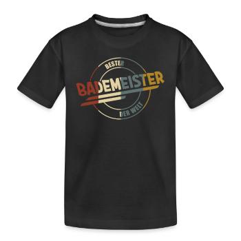 Bademeister Rettungsschwimmer Schwimmmeister - Kinder Premium Bio T-Shirt - Schwarz - Vorne